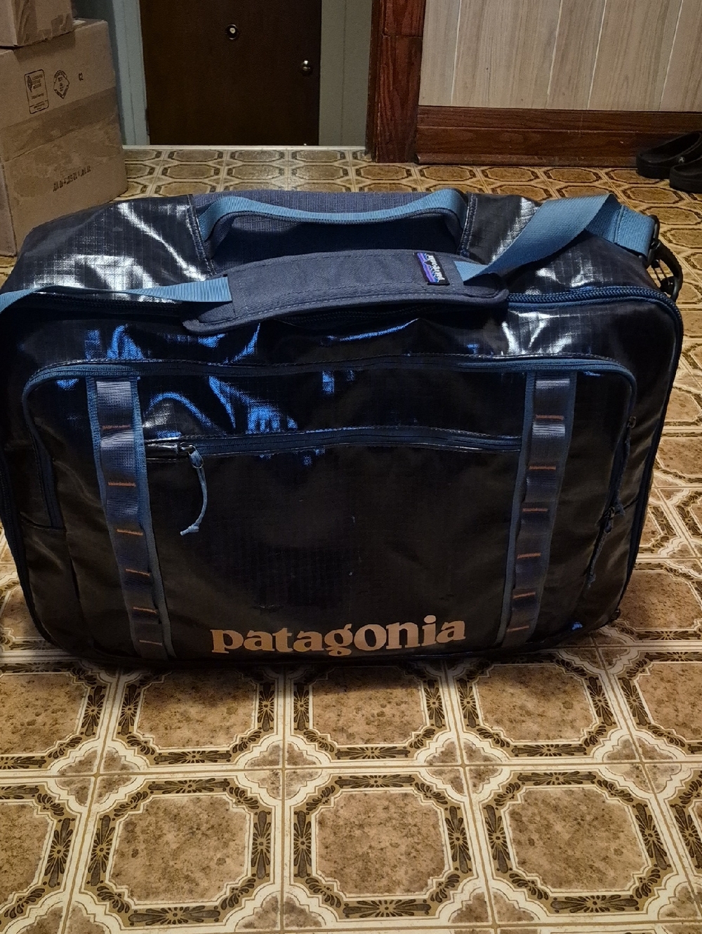 Patagonia  Duffel with Blue Straps